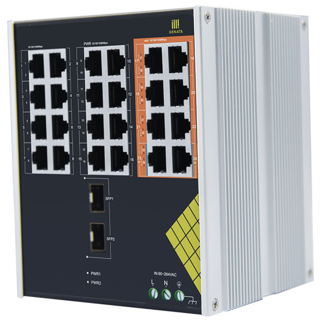 GNT-IG1226F8-AC - Индустриальный коммутатор