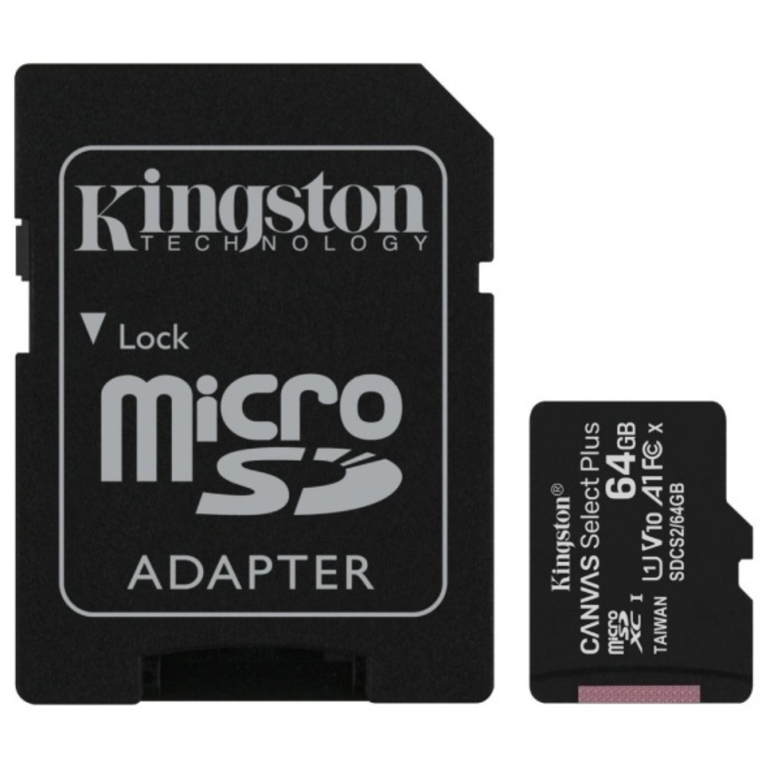 Карта памяти Kingston SDCS2/64GB Class 10 64GB, с адаптером