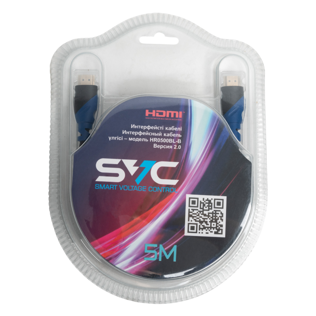Интерфейсный кабель HDMI-HDMI SVC HR0500BL-B, 30В, Синий, Блистер, 5 м