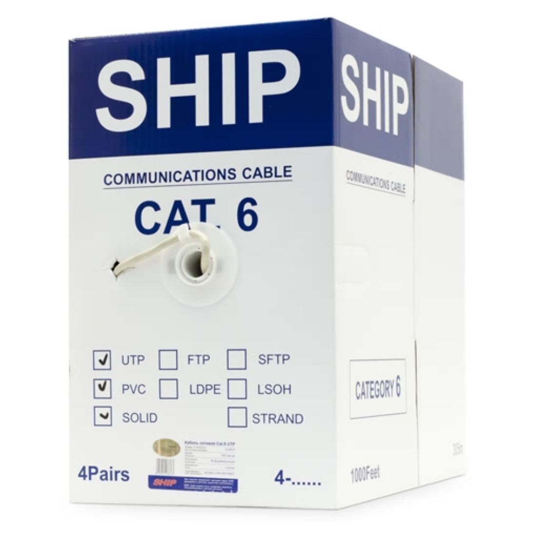 Кабель сетевой SHIP D165-P Cat.6 UTP 30В PVC