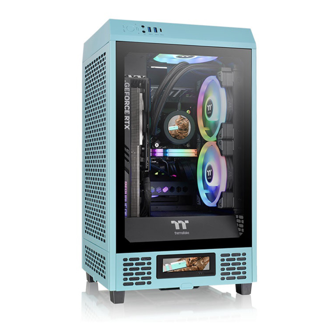 Компьютерный корпус Thermaltake The Tower 200 Turquoise Mini Chassis без Б/П